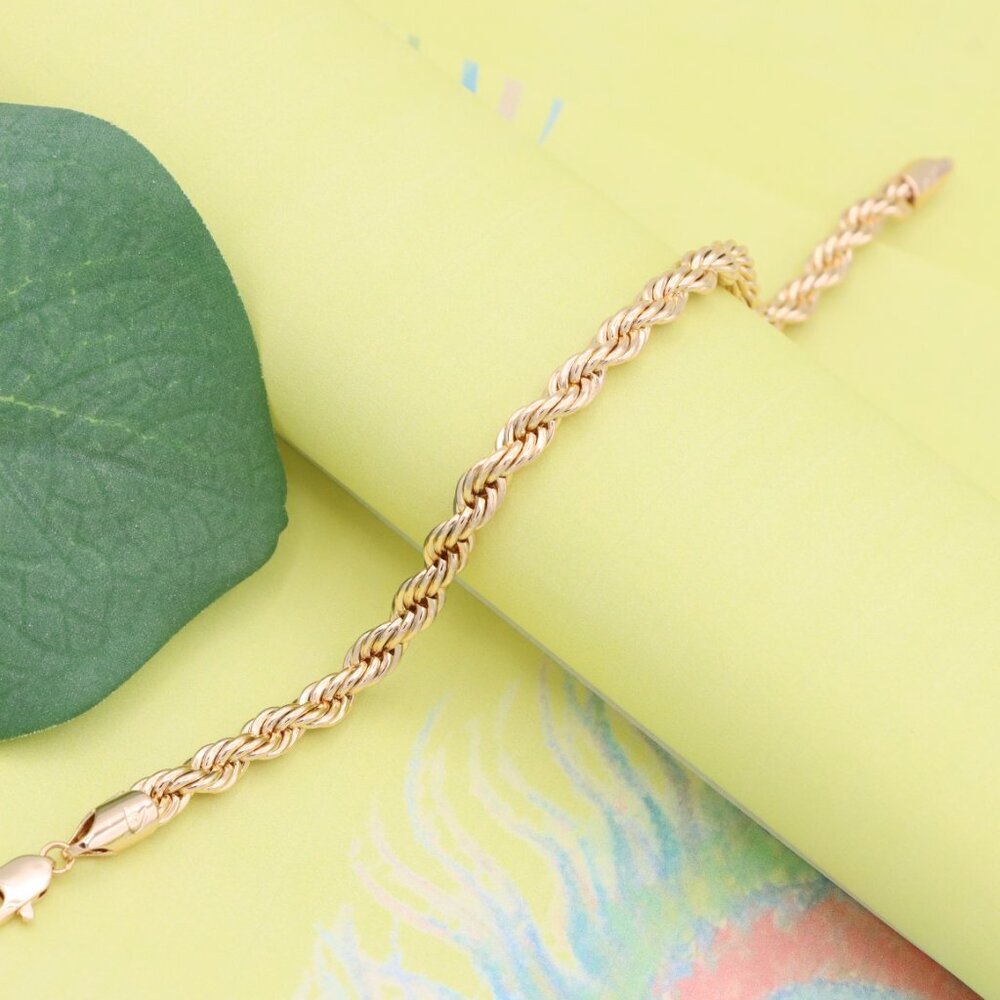 "Elegant Twisted Rope Rose Gold Bracelet for Women, XPBL1115